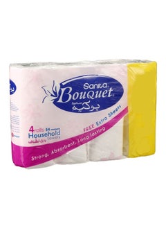 Sanita 3 Ply Bouquet Towels, Pack Of 4, 4X28CM 