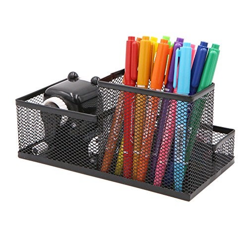 Apol Metal Wired Mesh Design Multifunctional Desk Organizer,Desk Tidy,Pen Holder,Card Case,Storage Box for Home Office Desktop Decration - Image 4