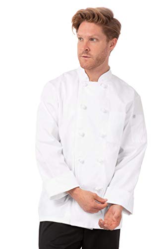 Chef Works Men's Bordeaux Chef Coat, White, Small - Image 5