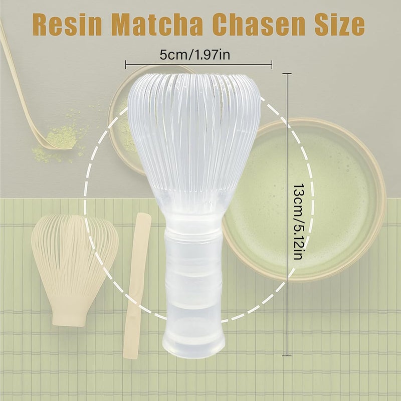 Sumsive Resin Matcha Whisk Traditional Japanese Chasen Matcha Tea Whisk Gifts for Tea Lovers Reusable Plastic Matcha Whisk for Authentic Tea Preparation (Clear) - Image 3