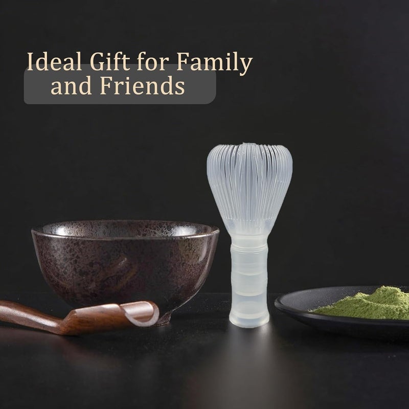 Sumsive Resin Matcha Whisk Traditional Japanese Chasen Matcha Tea Whisk Gifts for Tea Lovers Reusable Plastic Matcha Whisk for Authentic Tea Preparation (Clear) - Image 2