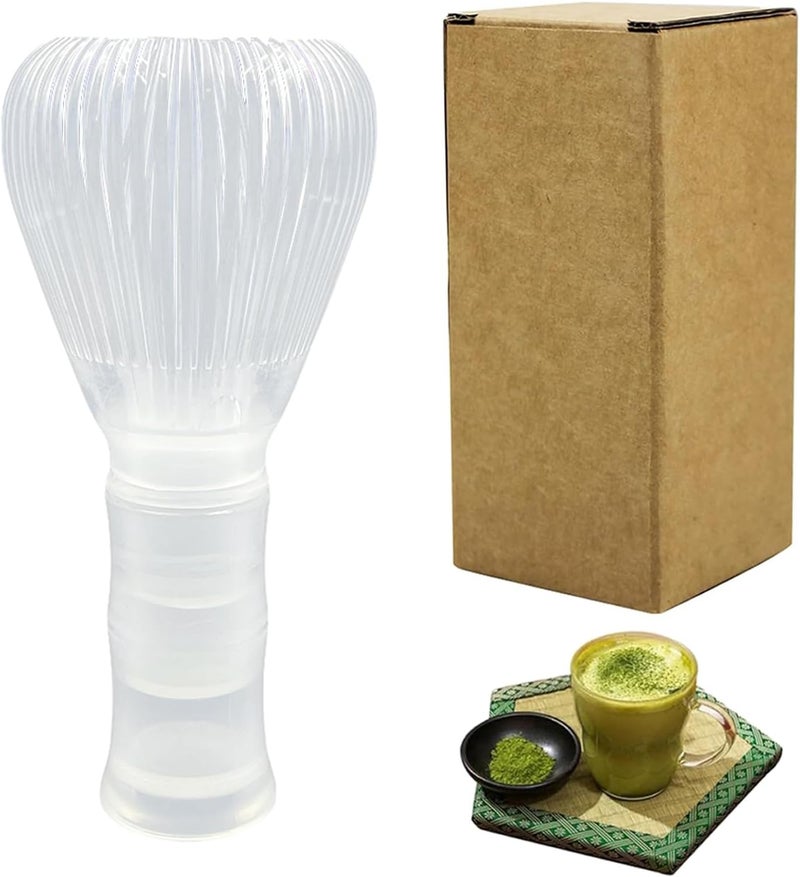 Sumsive Resin Matcha Whisk Traditional Japanese Chasen Matcha Tea Whisk Gifts for Tea Lovers Reusable Plastic Matcha Whisk for Authentic Tea Preparation (Clear) - Image 1