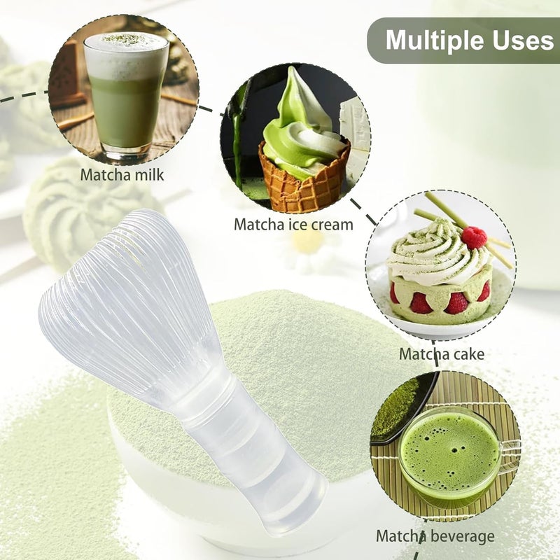 Sumsive Resin Matcha Whisk Traditional Japanese Chasen Matcha Tea Whisk Gifts for Tea Lovers Reusable Plastic Matcha Whisk for Authentic Tea Preparation (Clear) - Image 4