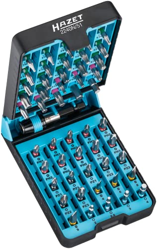HAZET Bite-Box 2240N/51 I 51-Piece Screwdriver Bit Set, Drive: Pozidriv, Hexagon 6.3 (1/4 Inch), Phillips, Tamper Resistant TORX, Internal Hexagon, Slotted, Internal TORX - Image 1