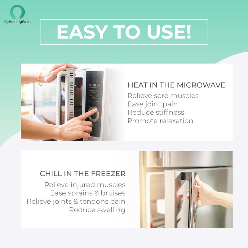 MY HEATING PAD وسادة تسخين لتخفيف الألم - وسادة تسخين رطبة قابلة للتسخين في الميكروويف لتخفيف المفاصل والعضلات - حزمة حرارة ساخنة للميكروويف لتقلصات - وسادة علاج مهدئة باردة أو ساخنة - 1 حزمة زرقاء - Image 5