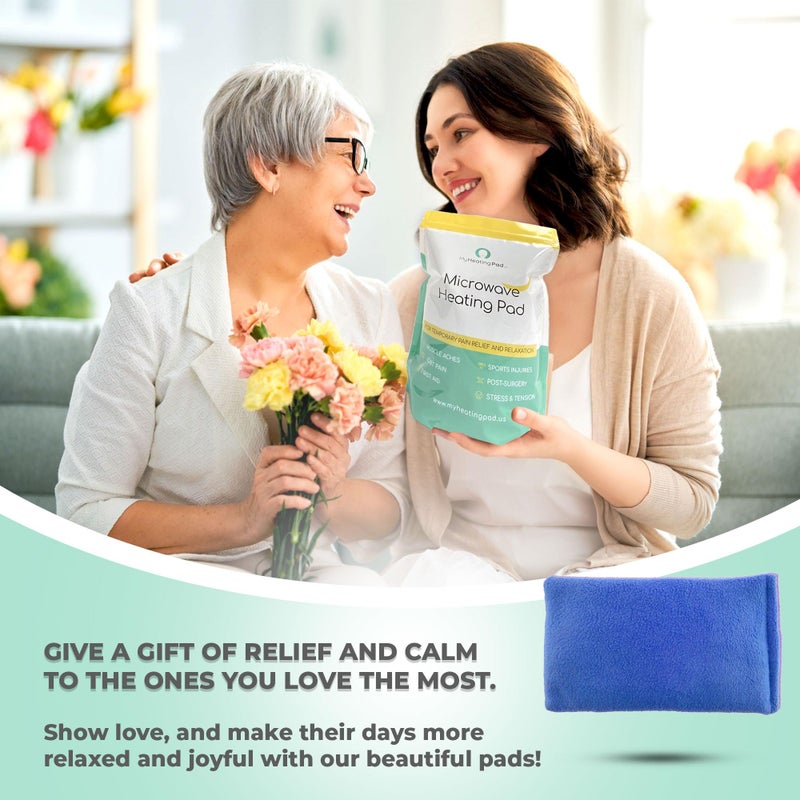MY HEATING PAD وسادة تسخين لتخفيف الألم - وسادة تسخين رطبة قابلة للتسخين في الميكروويف لتخفيف المفاصل والعضلات - حزمة حرارة ساخنة للميكروويف لتقلصات - وسادة علاج مهدئة باردة أو ساخنة - 1 حزمة زرقاء - Image 4
