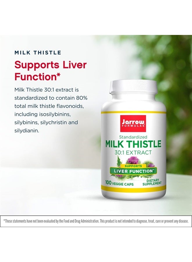 jarrow formulas Milk Thistle 150 mg With 30:1 Standardized Silymarin Extract, Dietary Supplement for Liver Function Support, 100 Veggie Capsules, 33-100 Day Supply - Image 3