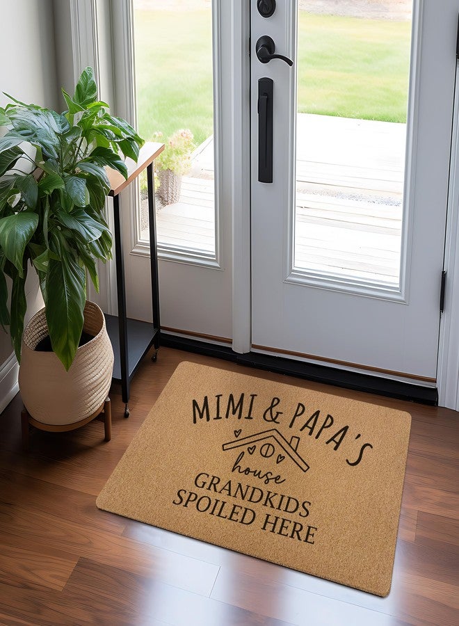 KFXHANGD Mimi Papa Gifts Door Mat, Grandma Gift Door Mat, Mothers Day Birthday Gifts for Grandparents from Grandkids, Mimi Papa's House Gift Artificial Coir Doormat Rugs for Entryway, 17x30 Inch - Image 2