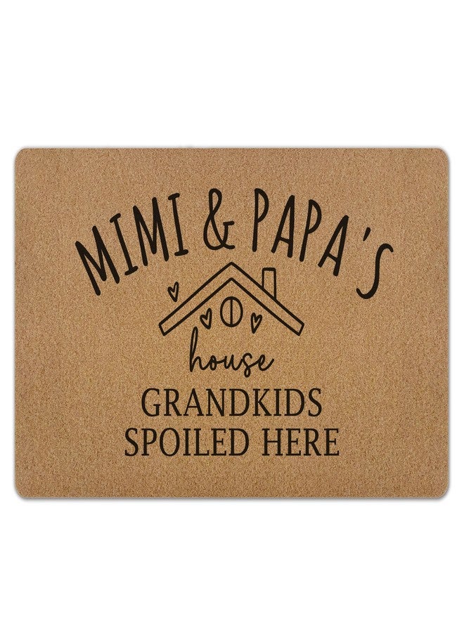 KFXHANGD Mimi Papa Gifts Door Mat, Grandma Gift Door Mat, Mothers Day Birthday Gifts for Grandparents from Grandkids, Mimi Papa's House Gift Artificial Coir Doormat Rugs for Entryway, 17x30 Inch - Image 1