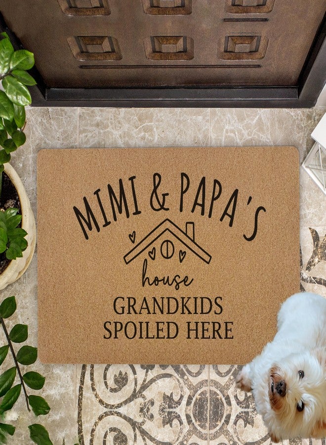 KFXHANGD Mimi Papa Gifts Door Mat, Grandma Gift Door Mat, Mothers Day Birthday Gifts for Grandparents from Grandkids, Mimi Papa's House Gift Artificial Coir Doormat Rugs for Entryway, 17x30 Inch - Image 3