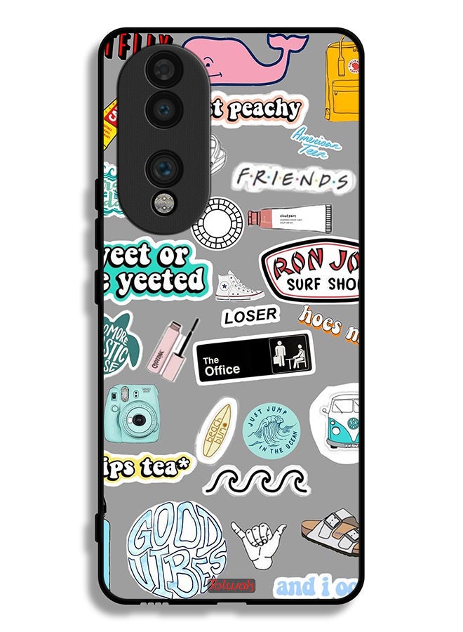Tolwak Honor 70 Protective Case Cover Good Vibes Stickers - Image 2