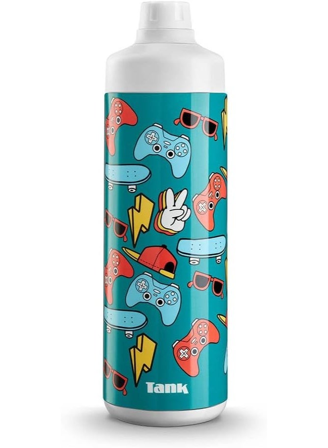 Tank Insulated Plastic Water Bottle Mini 650mL, Games, BPA Free