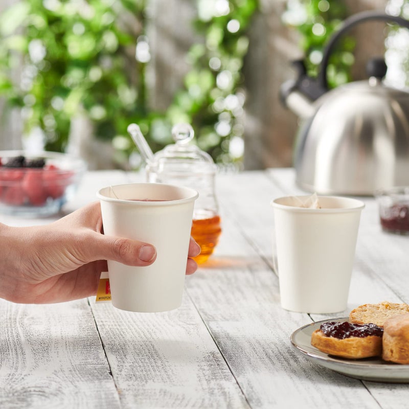 GUSTO [8 oz.- 100 Pack Paper Hot Cups  Coffee Cups - White (formerly Comfy Package) - Image 3