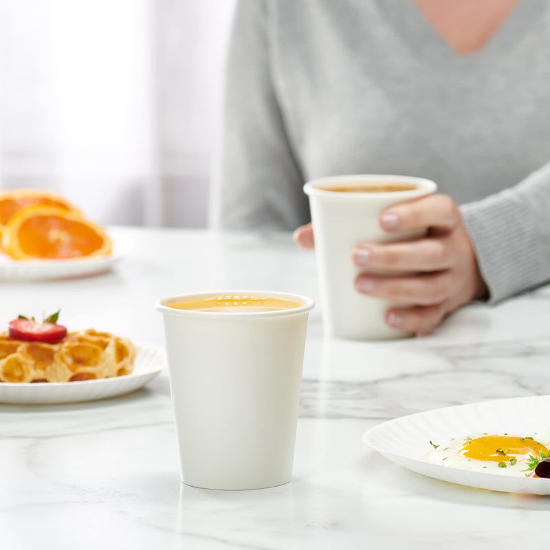 GUSTO [8 oz.- 100 Pack Paper Hot Cups  Coffee Cups - White (formerly Comfy Package) - Image 5