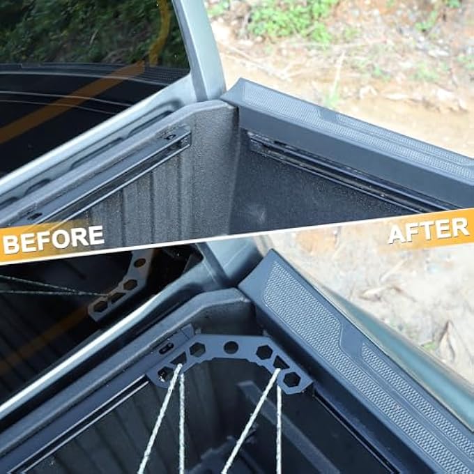rayihni Bed Rail Corner Gusset Tie Down Brackets fit for Toyota Tacoma 2024 2025, Carbon Steel Cargo Accessories - Image 3