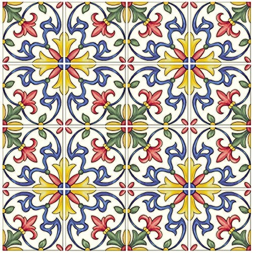 Inhome In Home NH2365 Tuscan Tile Peel & Stick Backsplash Tiles, Standard, Multicolor - Image 1