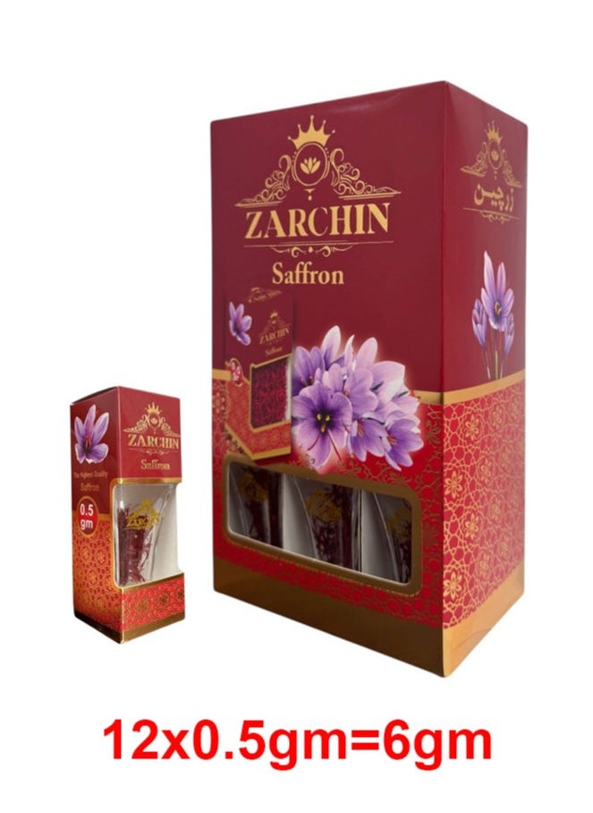 ZARCHIN Saffron Family Pack , Super Negin Saffron 12 x 0.5 Grams - All Red Premium Quality  - Image 1