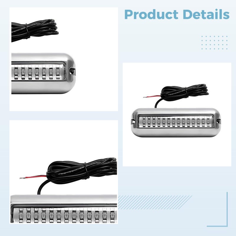 Blue LED Underwater Boat Light 120 Degree Beam Stainless Steel - Image 5