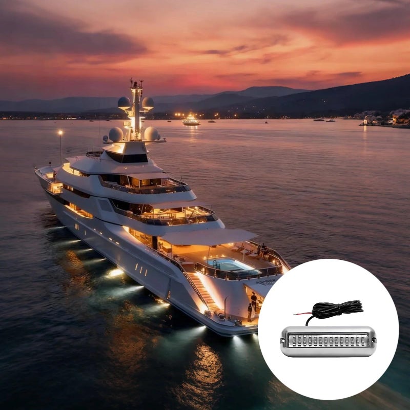 Blue LED Underwater Boat Light 120 Degree Beam Stainless Steel - Image 4