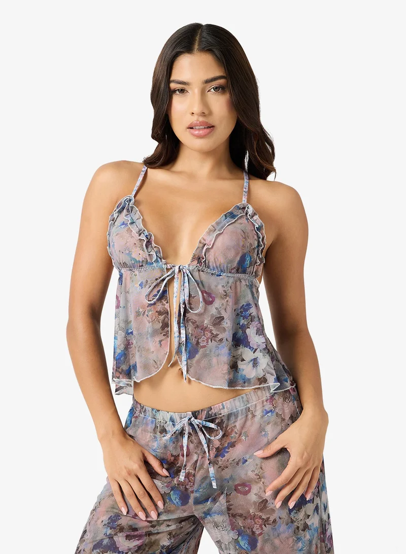 Ella  Sheer Floral Cami & Pant Night Set for Women | Best Price UAE