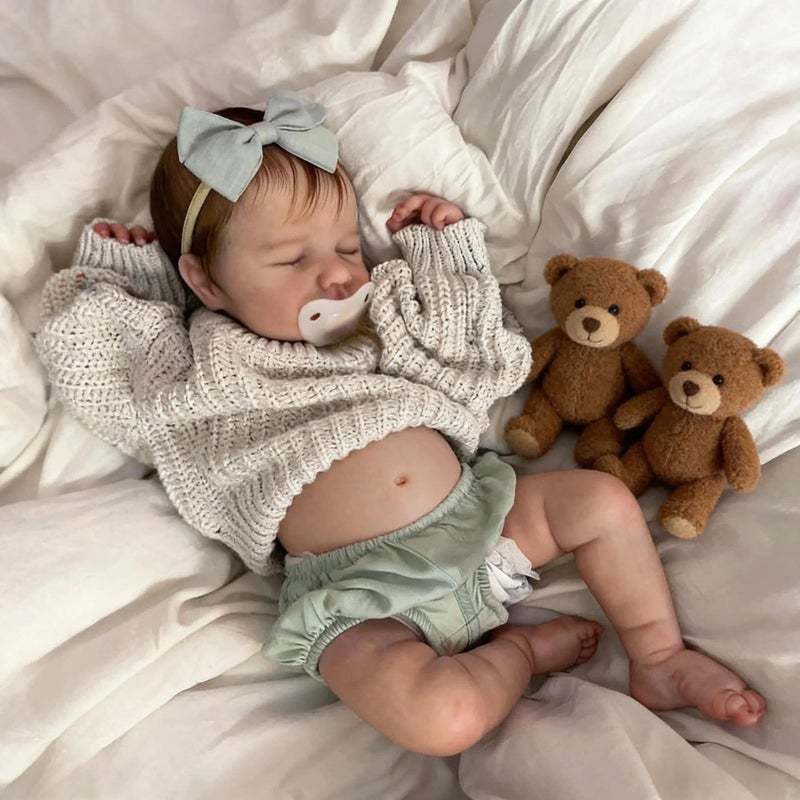 Zero Pam Full Silicone Reborn Baby Dolls Girls 20 Inch Sleeping Realistic Baby Dolls Girl Real Looking Newborn Babies Doll That Look Real Waterproof Silicone Babys Doll for Girls Toys - Image 3