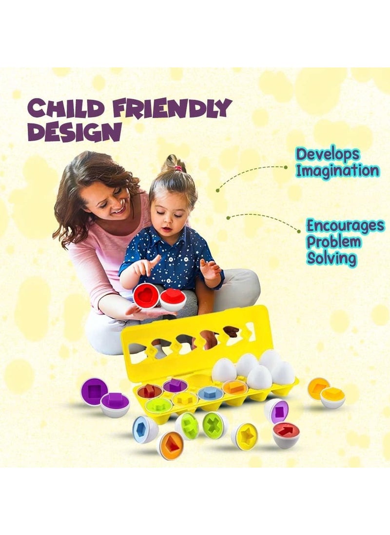 UKR - Interactive Matching Egg Toy for Kids,Toddler Matching Egg Learning Educational Toy (Shapes) - Image 1
