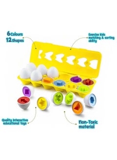 UKR Interactive Matching Egg Toy for Kids,Toddler Matching Egg Learning Educational Toy (Shapes)  - Image 2