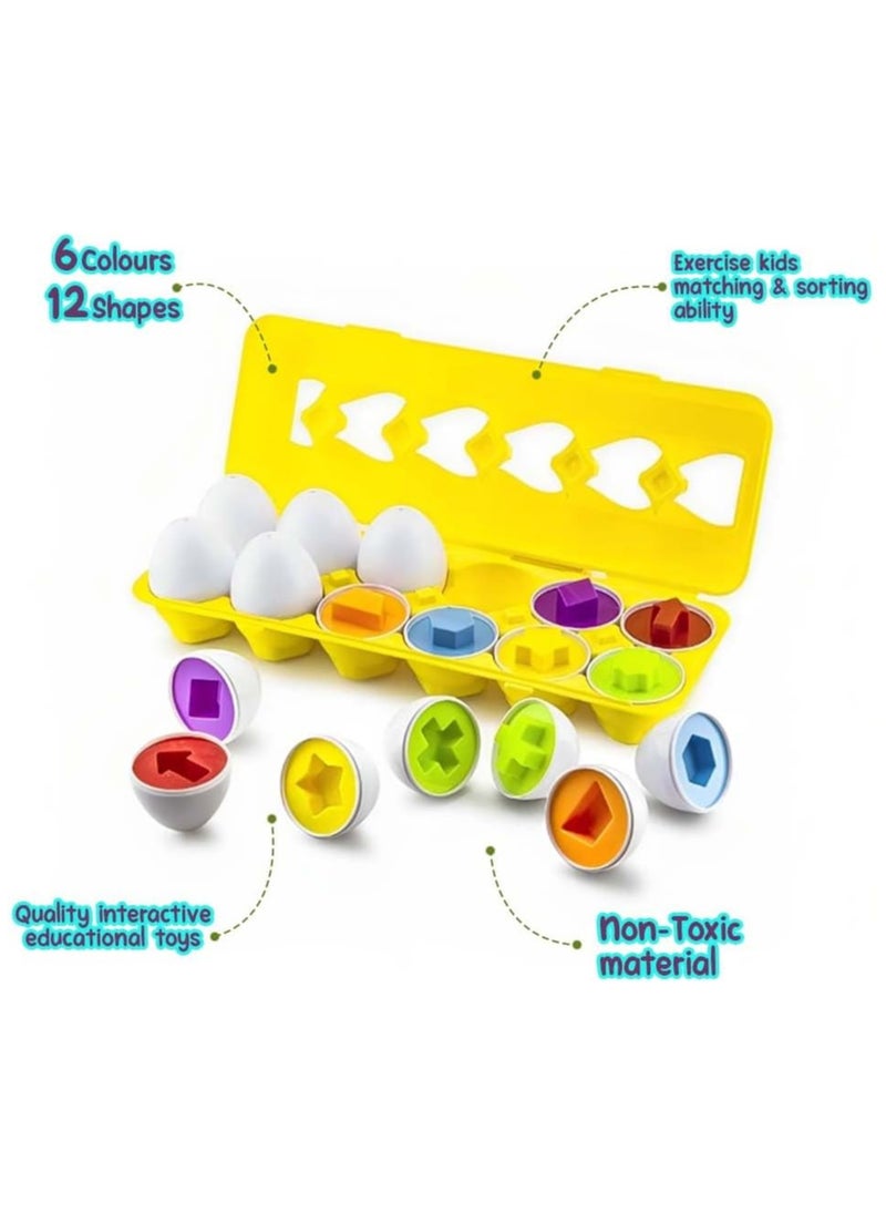 UKR - Interactive Matching Egg Toy for Kids,Toddler Matching Egg Learning Educational Toy (Shapes) - Image 1