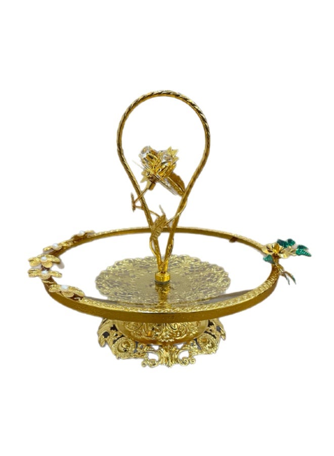 تمرية زجاجية بنقوش وقاعدة ذهبية ملكية فاخرة - Image 3