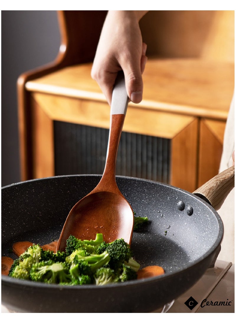 CERAMIC - Solid Wood Cooking Tool Set Eco Friendly Teak Spatula Rice Scoop Protection Tableware Kitchen Supplies 7 Pcs Set - Image 1