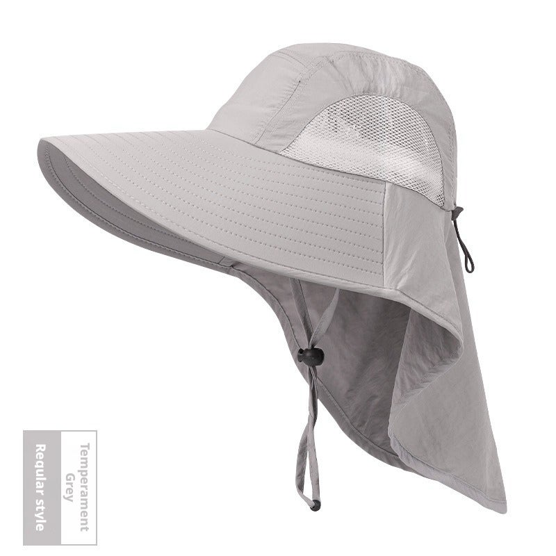 Men's Summer Outdoor Sun Hat Wide Brim Fishing Cap with Neck Flap - Image 4