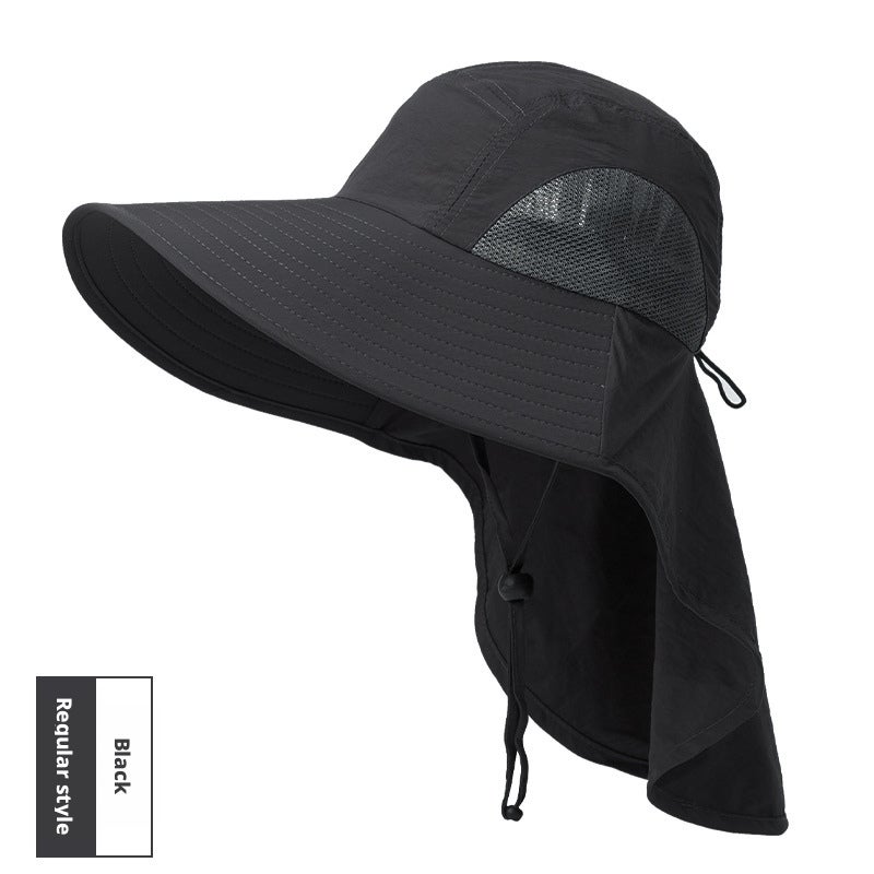 Men's Summer Outdoor Sun Hat Wide Brim Fishing Cap with Neck Flap - Image 3