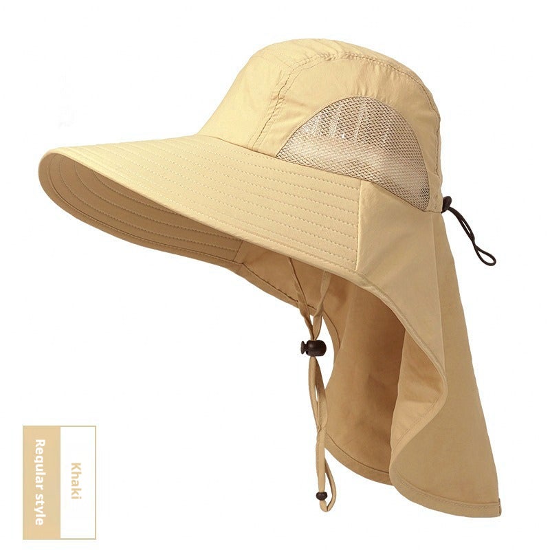 Men's Summer Outdoor Sun Hat Wide Brim Fishing Cap with Neck Flap - Image 5