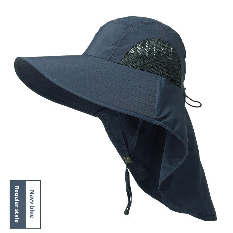 Men's Summer Outdoor Sun Hat Wide Brim Fishing Cap with Neck Flap - Image 2