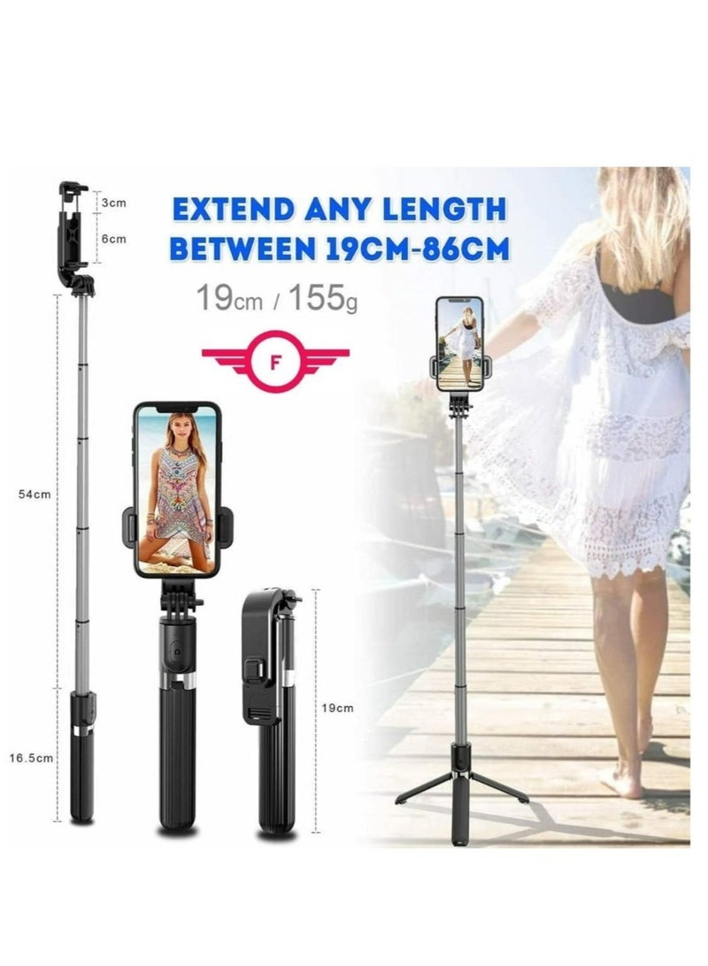 3 in 1 Extendable Selfie Stick Tripod, Selfie Stick For Phone with Bluetooth Wireless Remote Phone Holder for iPhone 12 /iPhone 11/pro, - Image 2