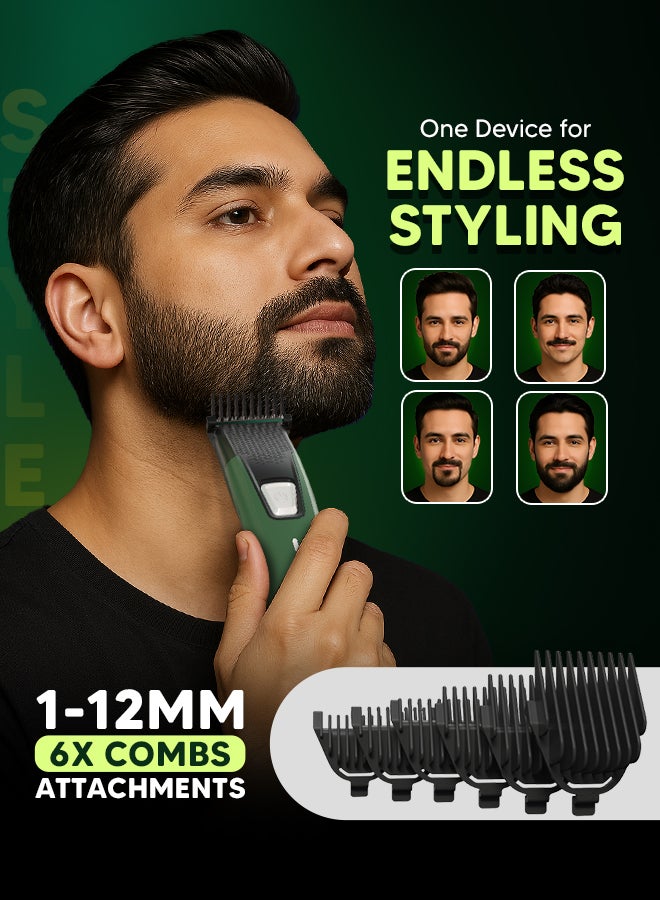 LetsShave مُهذّب الوجه برو 12 في 1 ماكينة حلاقة اللحية والجسم والشعر للرجال | شحن سريع USB-C | شفرات آمنة للبشرة | شفرات وإضافات قابلة للغسل | 90 دقيقة من وقت التشغيل | محرك هادئ 68 ديسيبل | ضمان 24 شهر - Image 3