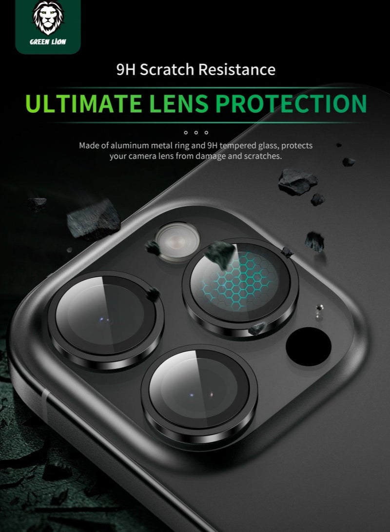 GREEN LION HD Plus Camera Lens for iPhone 16 Pro / 16 ProMax / Anti Fingerprint / Anti Glare Coating / Anti Scratch / Water Resistant / Nano Absorption / Durable Glass / Easy to Install / High Quality / Maximum Protection / Ultra Clear Lenses - Black - Image 4
