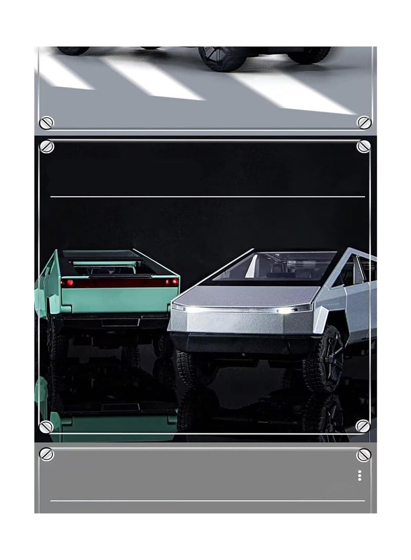 Loquat 1:32 Sound And Light Tesla Pickup Truck Trailer Alloy Car Model Die-cast Metal Off-road Vehicle Truck Model - Image 2