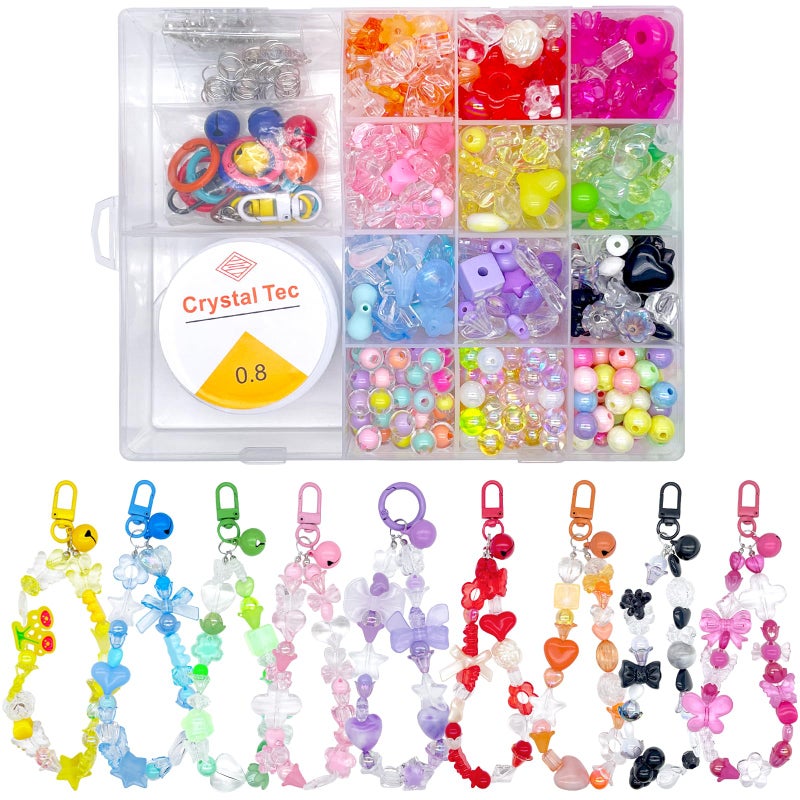 Xmada 750 PCS Assorted Acrylic Beads - Pastel, Star, Butterfly for Bracelets Making, 12 Color Assorted Jewelry Beads - Image 1