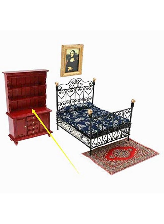 EatingBiting 1:12 Dollhouse Miniature Furniture Wooden Bookcase Sideboard Cabinet Shelf Bookshelf Storage Shelves Organizer Cabinet Storage Shelves Room Mini Furniture Four Drawers Two Cabinet Doors - Image 4
