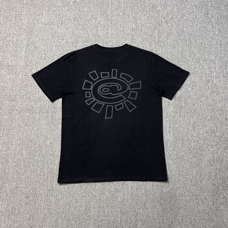 alwaydowhatyoushoulddo Sun Roll Short-sleeved T-shirt Cotton Mens and Womens Casual Street Skateboard Shirt Trendy Black