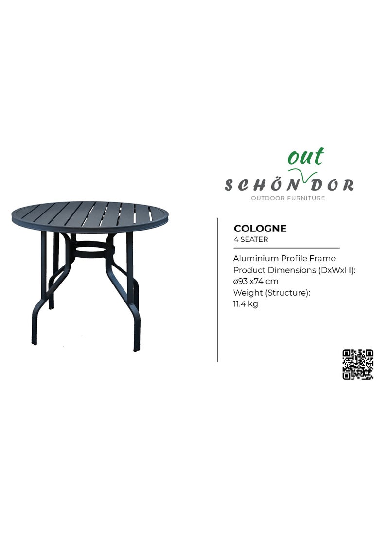 Schondor Furniture - Cologne | 4 Seater | Dining Table | Outdoor Furniture | Made in Aluminum Cast | Patio | Garden | Backyard - Image 1