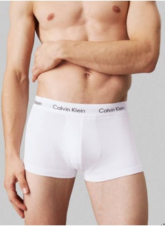 CALVIN KLEIN Men's 3 Pack Trunks - Cotton, White  - Image 5