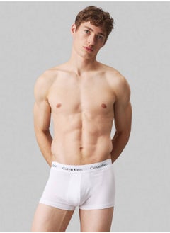 CALVIN KLEIN Men's 3 Pack Trunks - Cotton, White  - Image 3