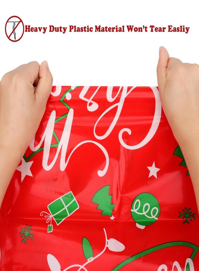 POPGIFTU Extra Large Christmas Gift Bags Bulk - 4 Pack Jumbo Santa Sacks 54.3" x 36.2" Heavy Duty Plastic Xmas Wrapping Bags for Oversized Presents, Toys & Holiday Gifts with Tags & Ties - Image 4