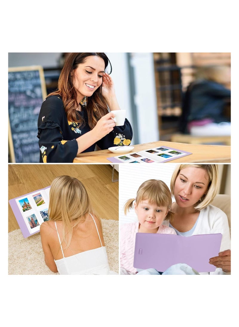 ماركة غير محددة 256 Photos Album for Fujifilm Instax Mini Camera, Polaroid 2x3” Zink Pictures, Photo Album Book for Fujifilm Instax Mini 11 12 9 90 70 40 8 Instant Camera, For Instax Mini Instant Film (Purple)  - Image 3