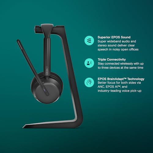 EPOS Impact 1061T ANC - Premium Open Office Headset with Hybrid Adaptive ANC, AI™ Microphone Technology, and Multipoint Connectivity - Image 3