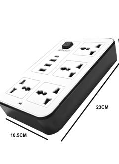 ELONSEY Universal Power Extension Cord with 4 Power Sockets and 3 USB Slots 4 Way Power Strip with USB C PD Charging Slots Extension Lead 3m - White  - Image 3
