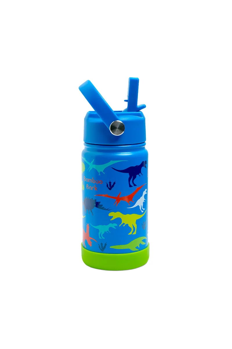 Bamboo Bark Bamboo Bark Insulated Water Bottle with Straw & Handle – Stainless Steel Double Wall Thermos Flask for Hot & Cold Water, Leak-Proof & Reusable Kids Water Bottle