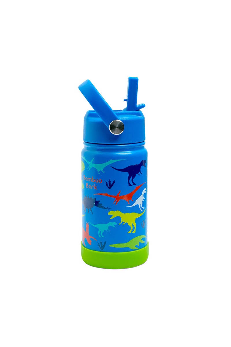 Bamboo Bark Insulated Water Bottle with Straw & Handle – Stainless Steel Double Wall Thermos Flask for Hot & Cold Water, Leak-Proof & Reusable Kids Water Bottle - Image 1